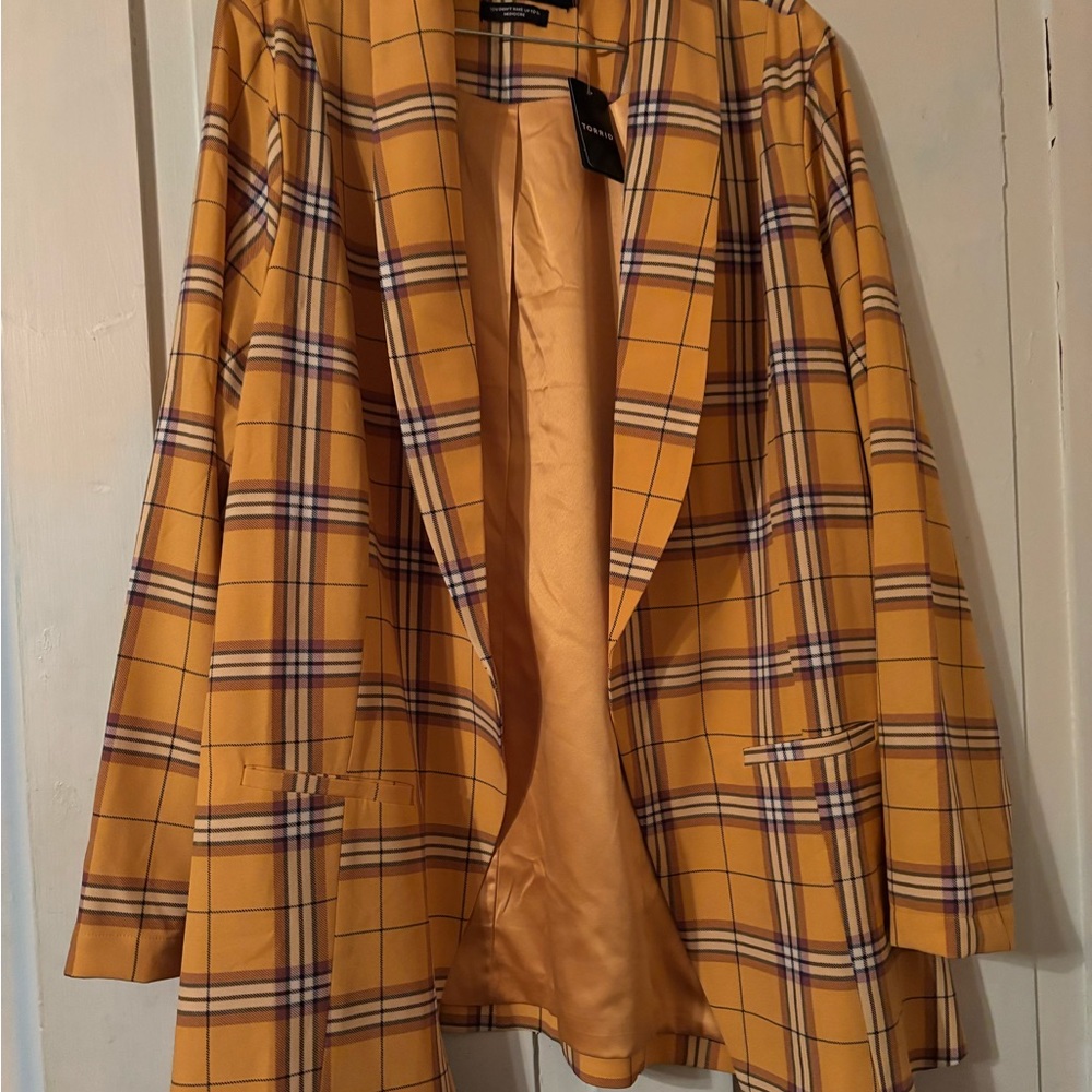 Torrid Yellow Plaid Blazer